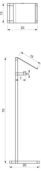 Χαρτοθήκη μπάνιου 71x20 cm λευκό