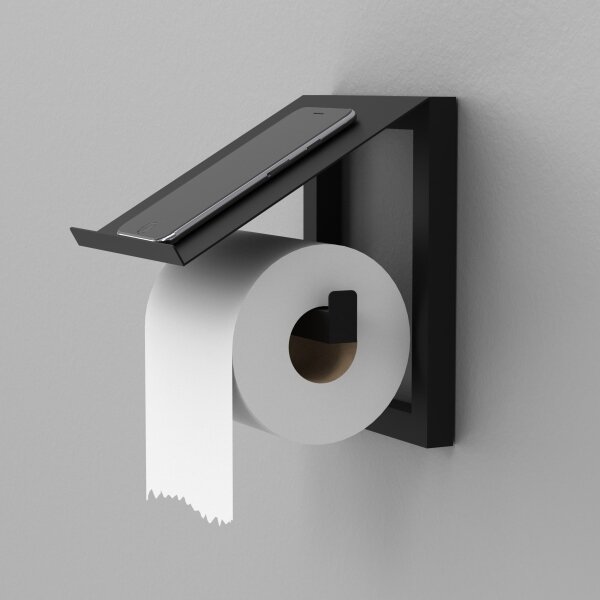 Wall toilet paper holder 17x15 cm μαύρο