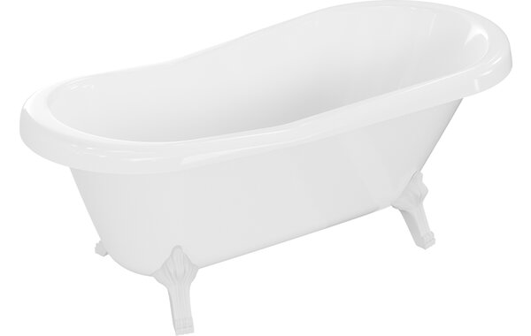 Mexen Retro μπανιέρα ελεύθερης τοποθέτησης 150 x 73 cm, λευκή, πόδια λευκά