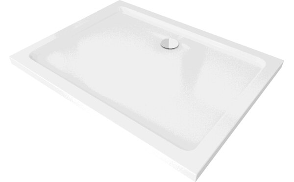 Mexen Flat ορθογώνιος δίσκος ντους slim 110 x 80 cm, λευκός, σιφόνι χρωμέ - 40108011
