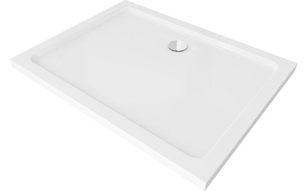 Mexen Flat Ορθογώνιος δίσκος ντους slim 110 x 100 cm, λευκό, σιφόνι χρωμίου - 40101011