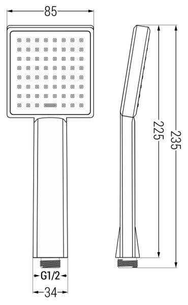 Mexen Uno DR45 υποβρύχιο σετ ντουζιέρας, μαύρο - 71435DR45-70