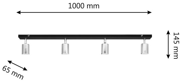 LED Σποτ TUNE 4xGU10/4,8W/230V ματ χρώμιο/μαύρο