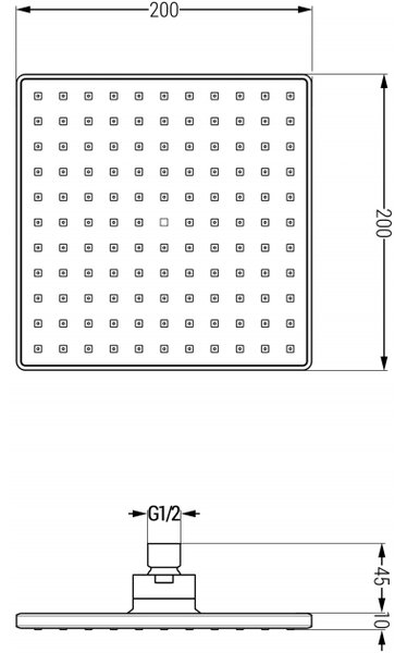 Mexen Uno DR45 υποβρύχιο σετ ντουζιέρας, μαύρο - 71435DR45-70