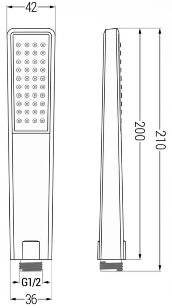Mexen Uno DR72 σετ ντους εντοιχισμένο, μαύρο - 71435DR72-70