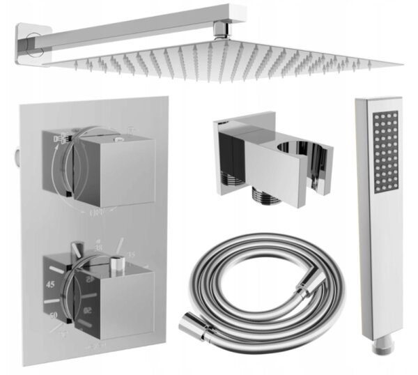 Mexen Cube DR02 Υποβρύχιο σετ ντους με κεφαλή βροχής 30 cm, χρώμιο - 77502DR0230-00