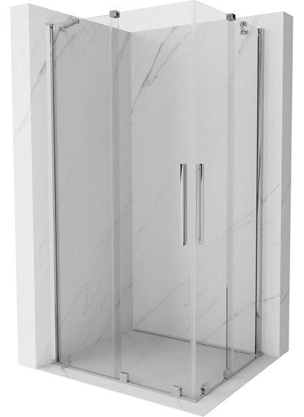 Mexen Velar Δίδυμη καμπίνα ντους συρόμενη 90 x 80 cm, διαφανής, χρώμιο