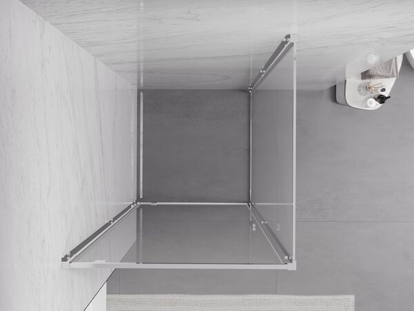 Mexen Exo-BR καμπίνα ντους ανοιγόμενη 90 x 90 cm, διάφανη, χρώμιο - 8181-090-090-01-00