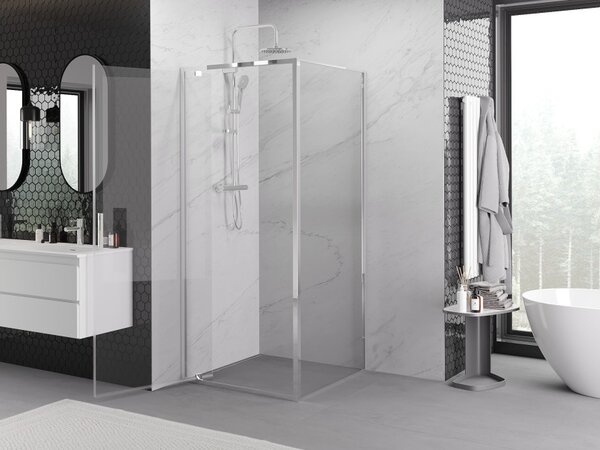 Mexen Exo-BR καμπίνα ντους ανοιγόμενη 90 x 90 cm, διάφανη, χρώμιο - 8181-090-090-01-00