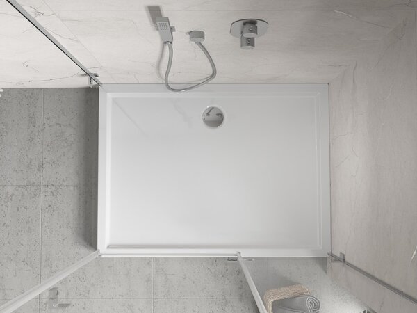 Mexen Flow+ ορθογώνιος δίσκος ντους 80 x 70 cm, λευκή γυαλιστερή - 46R107080H