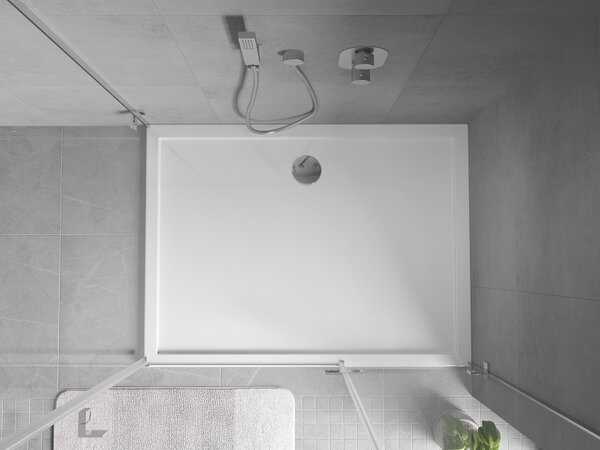 Mexen Flow ορθογώνιος δίσκος ντουζιέρας slim 100 x 75 cm, λευκή γυαλάδα - 46R107510