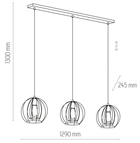 Κρεμαστό φωτιστικό οροφής ράγα JAULA 3xE27/60W/230V