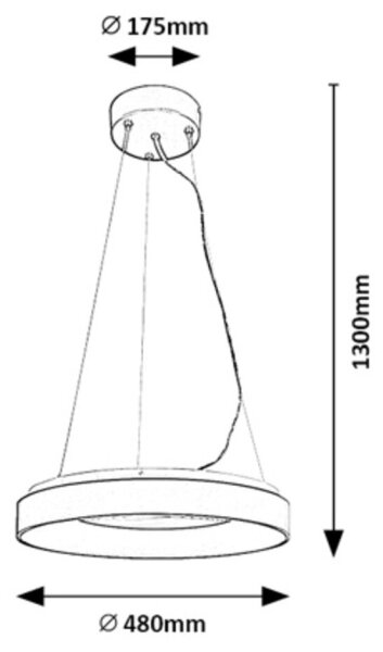 Rabalux 72001 - Led Dimmable κρεμαστό φωτιστικό οροφής CEILO LED/38W/230V μαύρο + RC