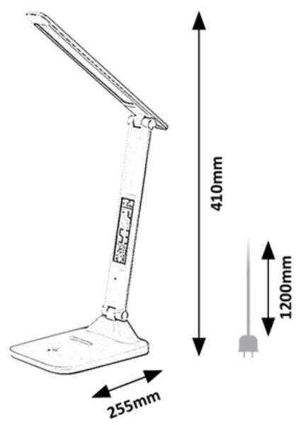 Rabalux 74015 - Eπιτραπέζια λάμπα dimming LED με οθόνη DESHAL LED/5W/5V