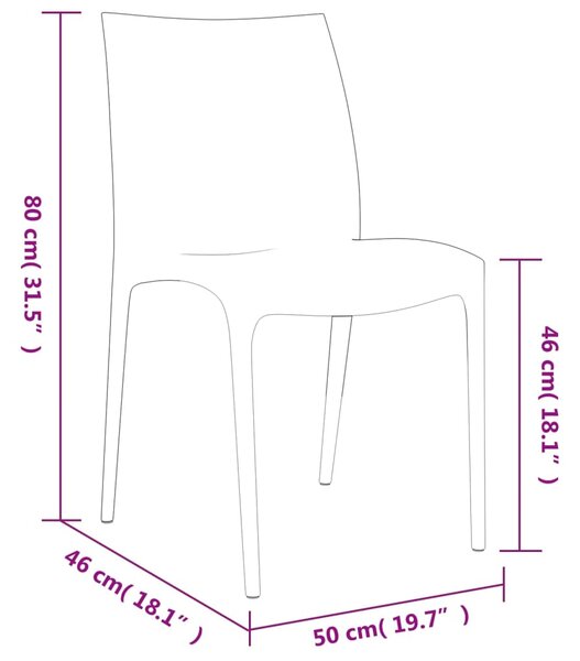 VidaXL Καρέκλες Κήπου 2 τεμ. Λευκές 50x46x80 εκ. από Πολυπροπυλένιο
