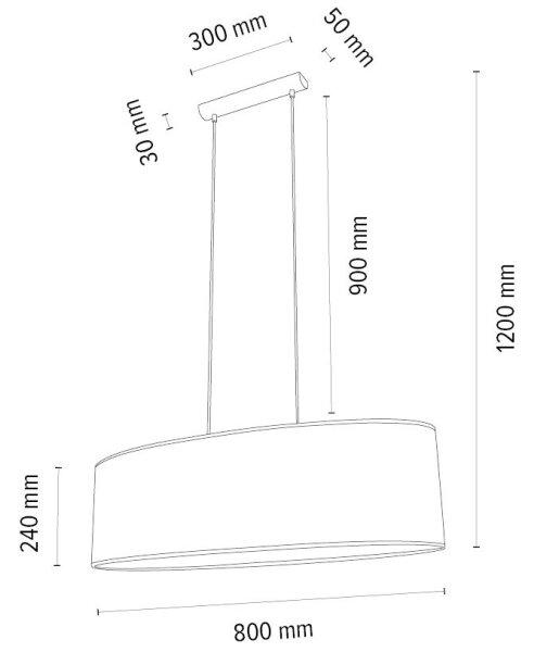 Spot-Light 1027400411540 - Κρεμαστό φωτιστικό οροφής MERCEDES 2xE27/40W/230V δρυς