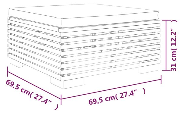VidaXL Σαλόνι Κήπου Σετ 8 Τεμαχίων από Μασίφ Ξύλο Teak με Μαξιλάρια
