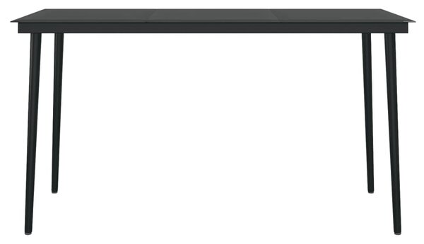 VidaXL Σετ Τραπεζαρίας Κήπου 7 Τεμαχίων Μαύρο
