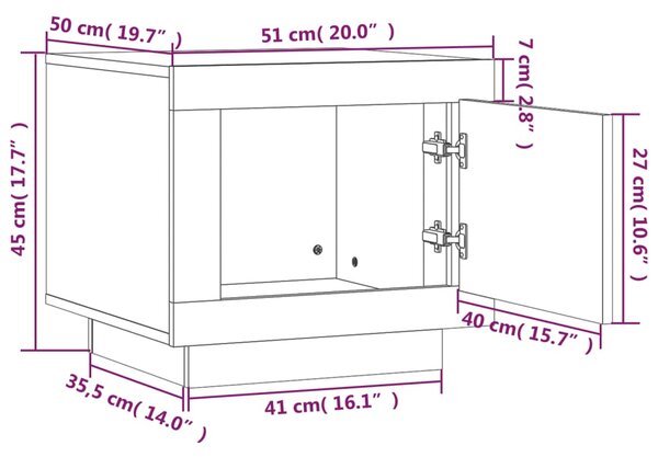 VidaXL Τραπεζάκι Σαλονιού Λευκό & Sonoma Δρυς 51x50x45 εκ. Επεξ. Ξύλο