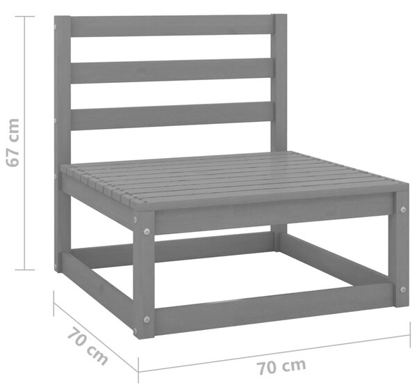 VidaXL Σαλόνι Κήπου Σετ 3 Τεμαχίων Γκρι από Μασίφ Ξύλο Πεύκου