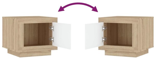 VidaXL Τραπεζάκι Σαλονιού Λευκό & Sonoma Δρυς 51x50x45 εκ. Επεξ. Ξύλο