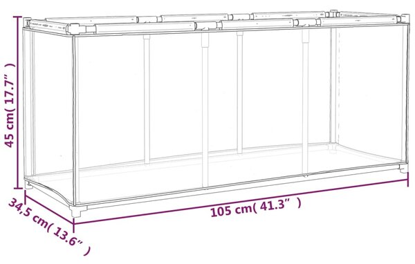 VidaXL Κουτί Αποθήκευσης Κρεμ 105 x 34,5 x 45 εκ. Υφασμάτινο