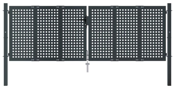 VidaXL Πύλη Κήπου Ανθρακί 300 x 125 εκ. Ατσάλινη