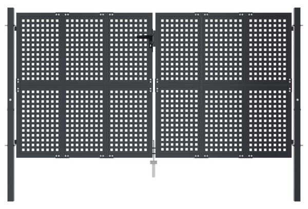 VidaXL Πύλη Κήπου Ανθρακί 300 x 150 εκ. Ατσάλινη