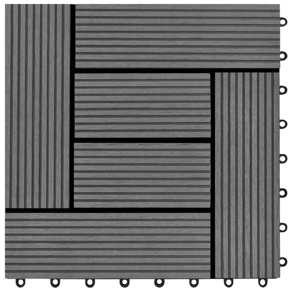 Πλακάκια Deck 11 τεμ. Γκρι 30 x 30 εκ. / 1 τ.μ. WPC