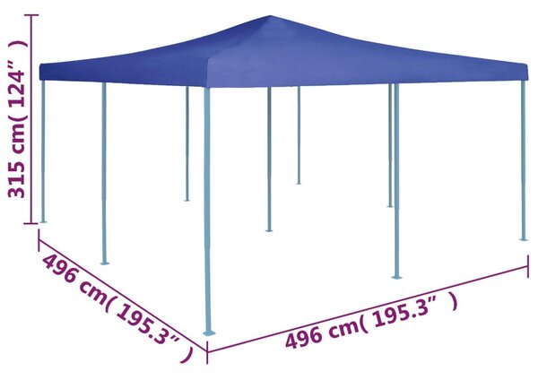 VidaXL Κιόσκι Πτυσσόμενο Μπλε 5 x 5 μ