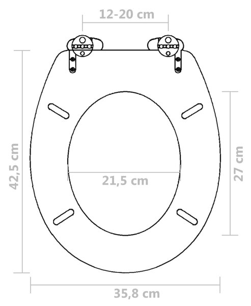 VidaXL Κάλυμμα Λεκάνης με Soft Close Λιτό Σχέδιο Καφέ από MDF