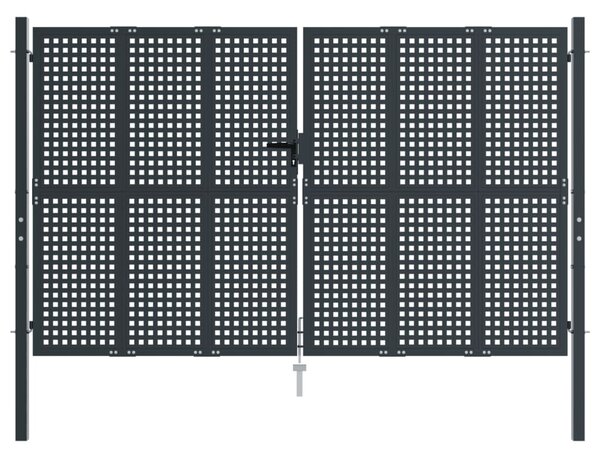 VidaXL Πύλη Κήπου Ανθρακί 300 x 175 εκ. Ατσάλινη