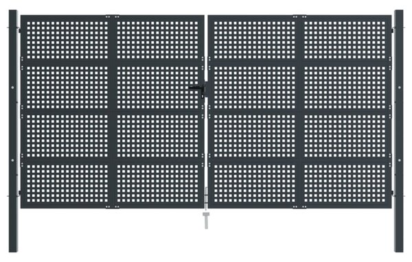 VidaXL Πύλη Κήπου Ανθρακί 400 x 175 εκ. Ατσάλινη