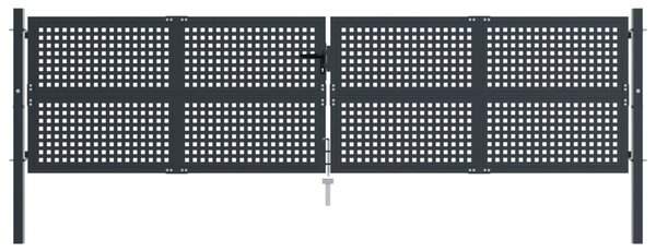 VidaXL Πύλη Κήπου Ανθρακί 400 x 125 εκ. Ατσάλινη