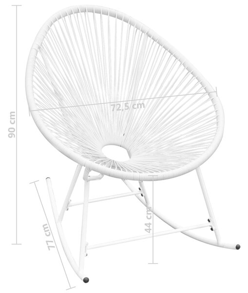 VidaXL Πολυθρόνα Κουνιστή Εξωτερικού Χώρου Λευκή από Συνθετικό Ρατάν