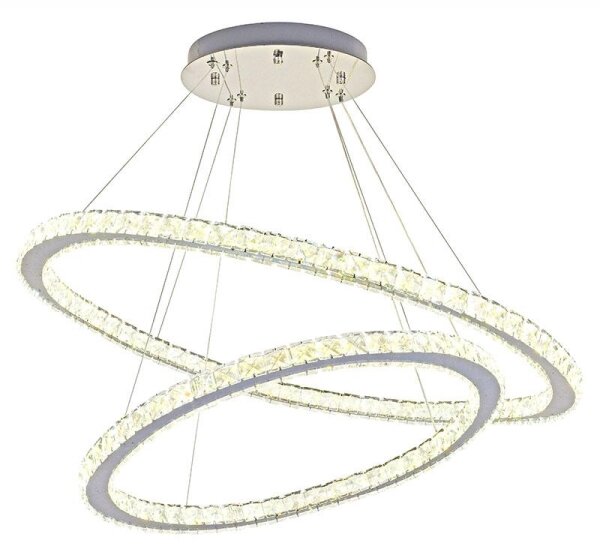 Led Dimmable κρεμαστό φωτιστικό οροφής LED/160W/230V 3000-6500K ασήμι + RC