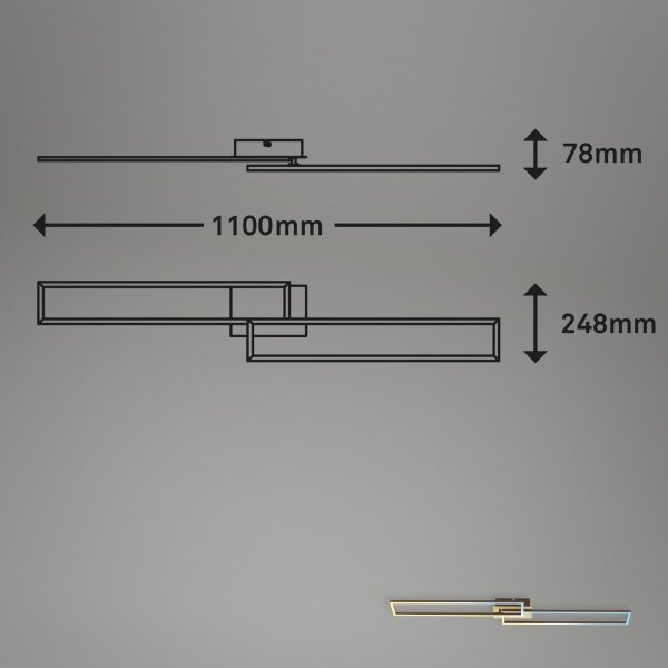 Brilo - Πλαφονιέρα οροφής LED ντιμαριζόμενη FRAME 2xLED/20W/230V 2700-5000 + RC