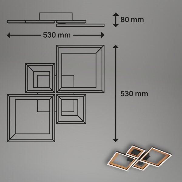 Brilo - Σταθερό πολύφωτο dimming LED FRAME LED/38W/230V