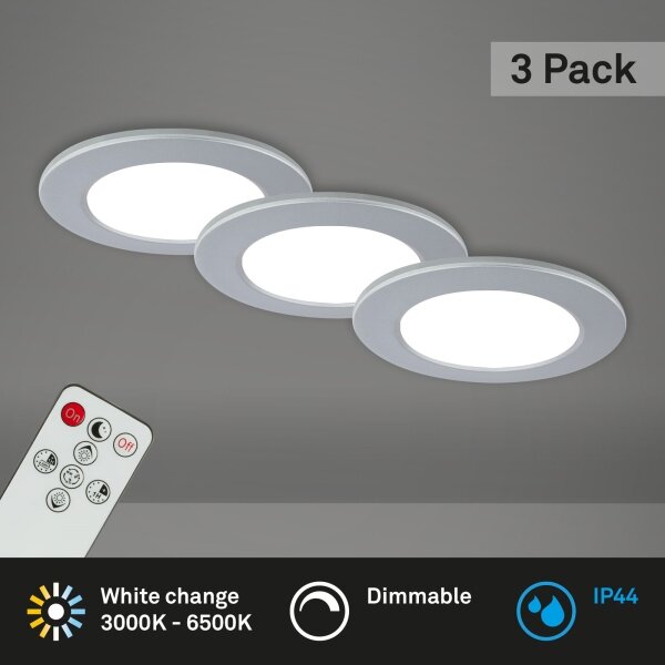 Briloner - ΣΕΤ 3x Φωτιστικό μπάνιου dimming LED LED/4,8W/230V IP44