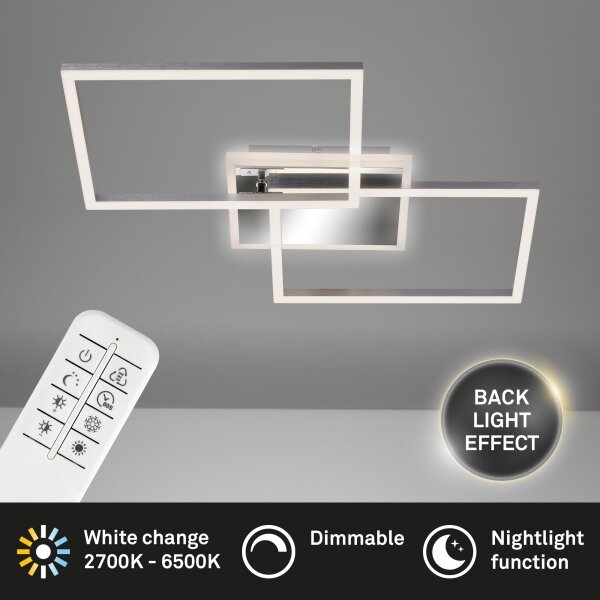 Brilo - Πλαφονιέρα οροφής LED ντιμαριζόμενη FRAME 2xLED/20W/230V 2700-6500 + RC