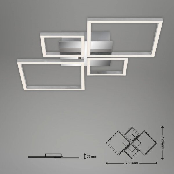 Brilo - Πλαφονιέρα οροφής LED ντιμαριζόμενη FRAME LED/44W/230V