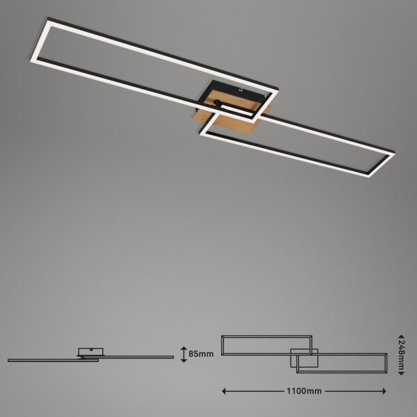 Brilo - Πλαφονιέρα οροφής LED ντιμαριζόμενη FRAME 2xLED/20W/230V 2700-5000 + RC