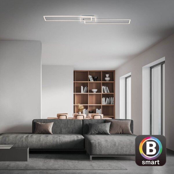 Brilo - Πλαφονιέρα οροφής LED ντιμαριζόμενη FRAME 2xLED/20W/230V Wi-Fi Tuya + RC