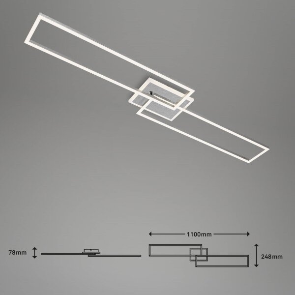 Brilo - Πλαφονιέρα οροφής LED ντιμαριζόμενη FRAME 2xLED/20W/230V Wi-Fi Tuya + RC