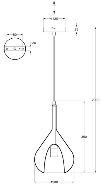 Fabas Luce 3481-40-126 - Κρεμαστό φωτιστικό οροφής LILA 1xE27/40W/230V γκρι