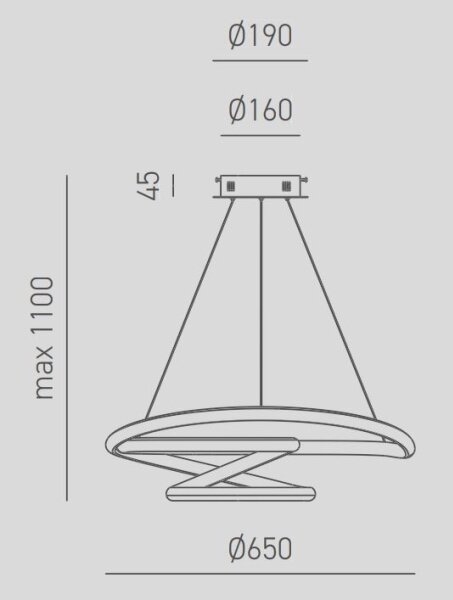 Gea Luce DIVA S G TITANIO- Led Dimmable κρεμαστό φωτιστικό οροφής DIVA LED/44W/230V γκρι