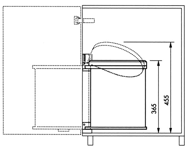 Hailo Κάδος Απορριμ. Ντουλαπιού Compact-Box Μ/15 L Αν. Ατσάλι 3555-101