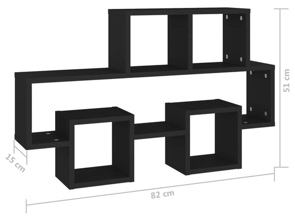 VidaXL Ράφι Τοίχου σε Σχήμα Αυτοκινήτου Μαύρο 82x15x51 εκ. Επεξ. Ξύλο