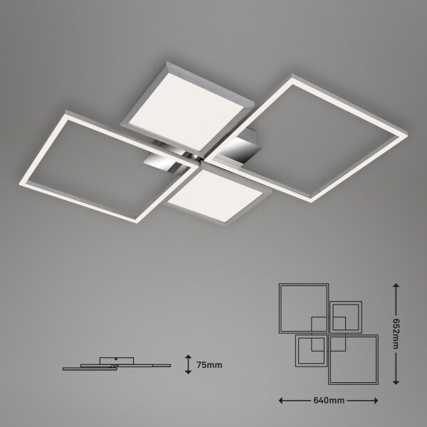 Briloner 3530-018 - Πλαφονιέρα οροφής ντιμαριζόμενη LED FRAME LED/40W/230V + RC