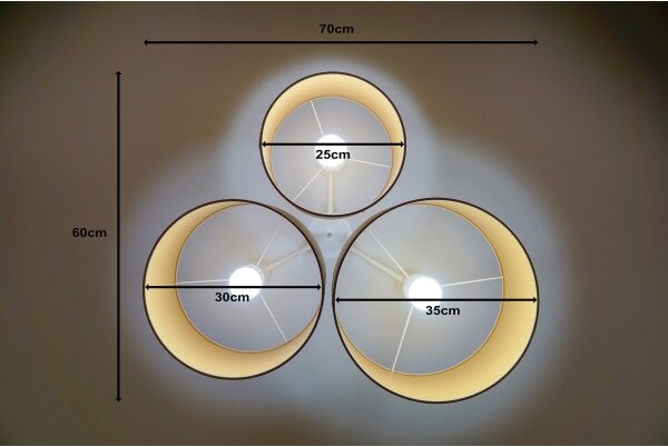 Duolla - Φωτιστικό οροφής ROLLER TRIO 3xE27/60W/230V καφέ